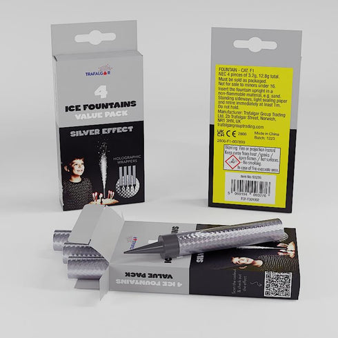 Ice Fountain Candles - Silver Effects Value Pack 4/PK CR-93276